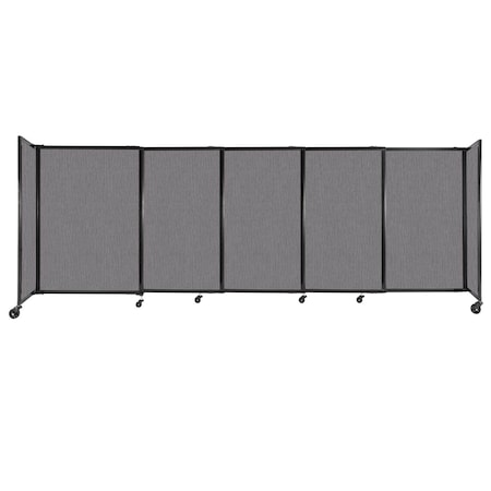 Versare StraightWall Sliding Portable Partition 11'3" x 4' Slate Fabric 1448519